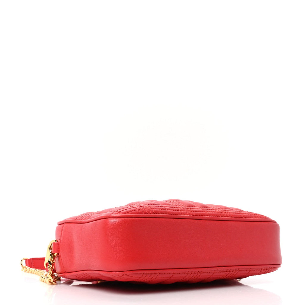 Lambskin Quilted Mini Lola Camera Bag Bright Red