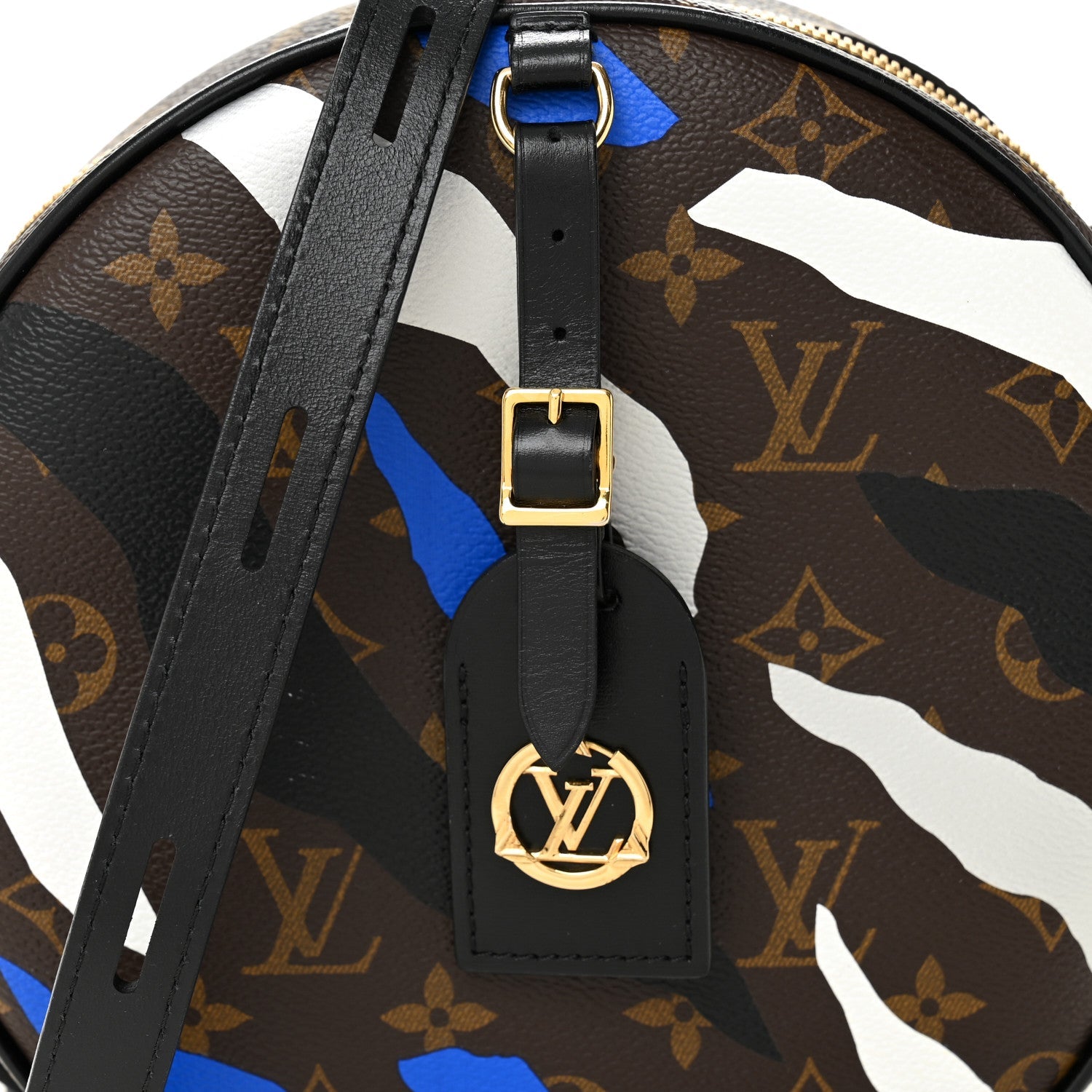 X LOL Monogram Boite Chapeau Souple Blue Silver