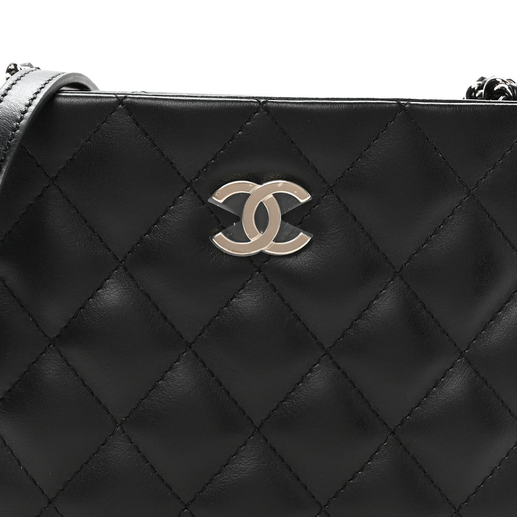 Lambskin Quilted Uniform Crossbody Bag Black