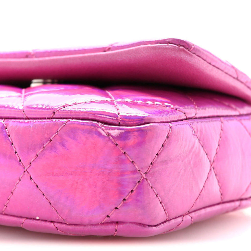 Patent Lambskin Quilted CC Hook  Holder Pink