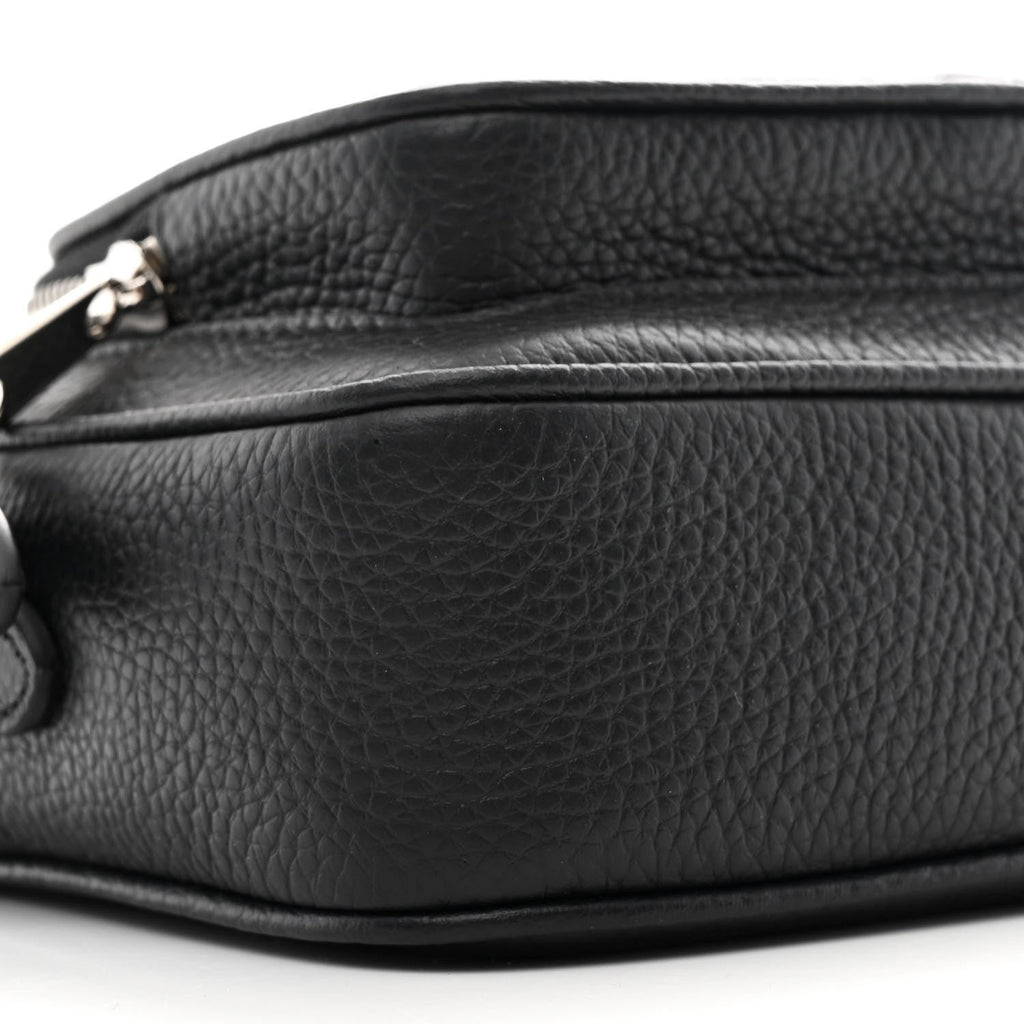 Grained Calfskin Small Camera Bag Black