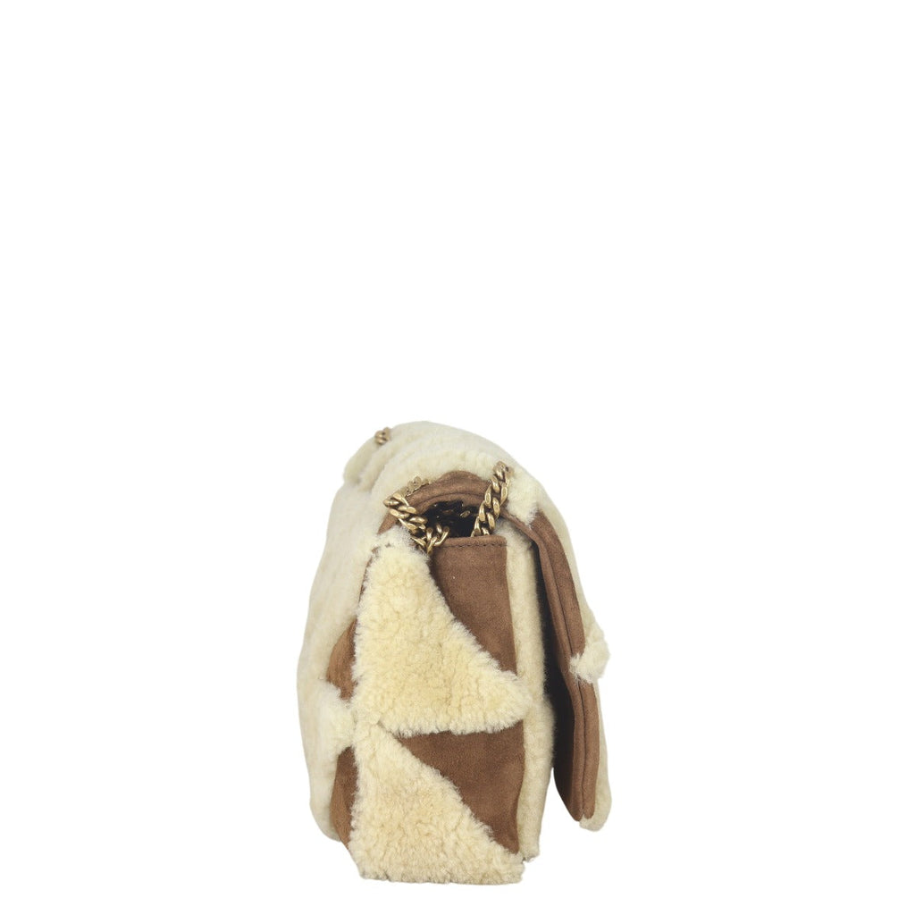 Saint Laurent Jamie Monogram Medium Shearling Patchwork