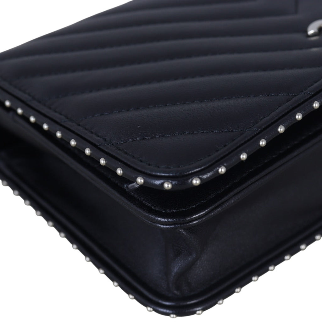 Chanel Classic Wallet on Chain Chevron Studded