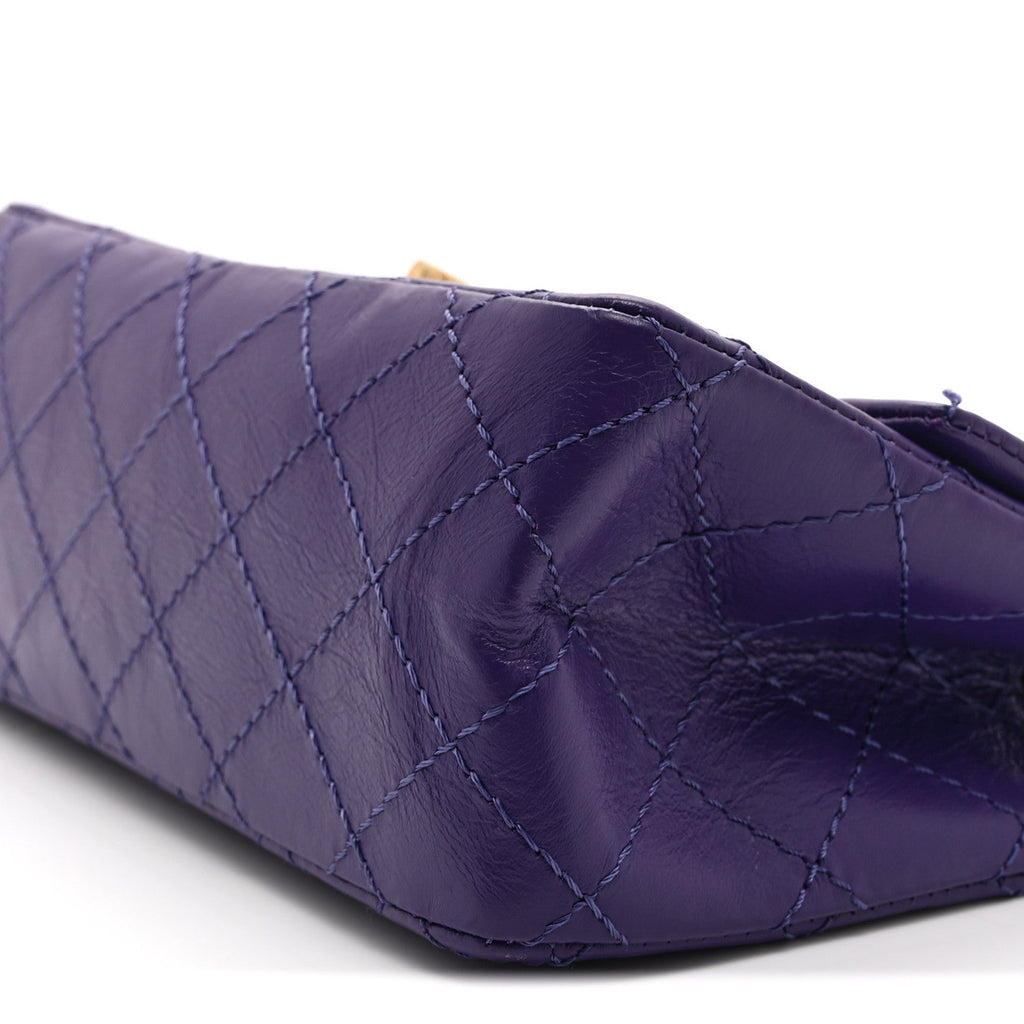 Aged Calfskin Quilted 2.55 Reissue Mini Flap Purple