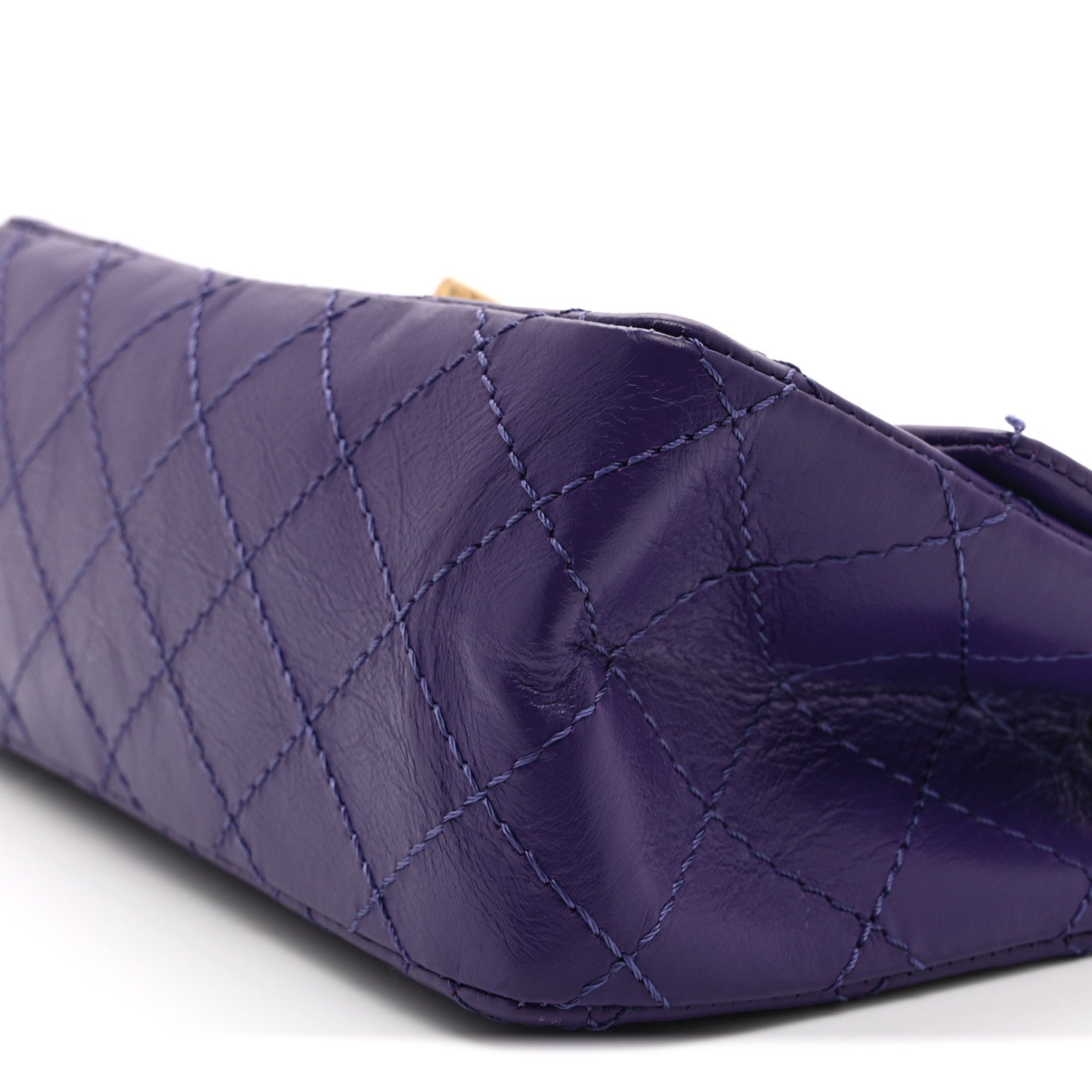 Aged Calfskin Quilted 2.55 Reissue Mini Flap Purple