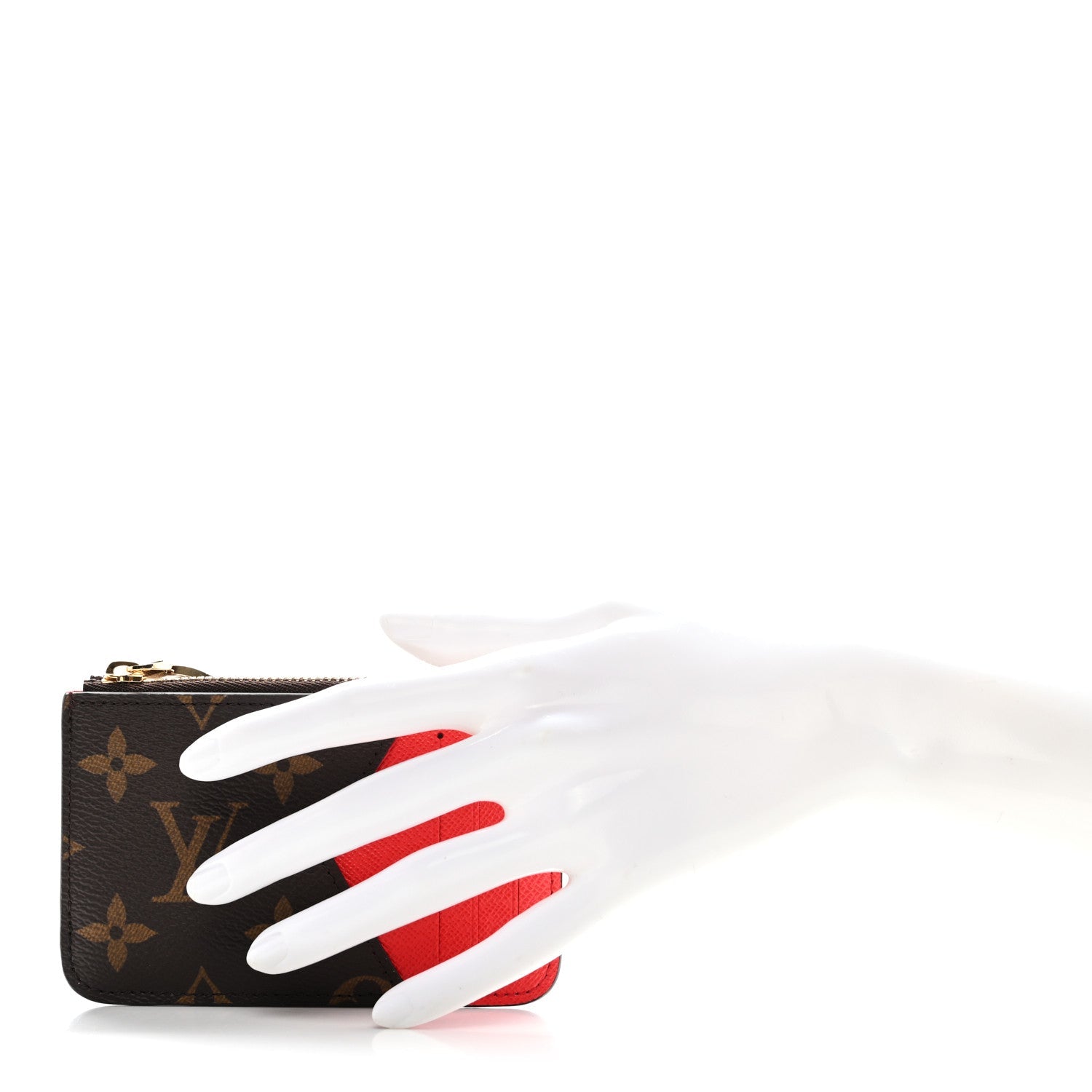 Monogram Zipped Romy  Holder Red