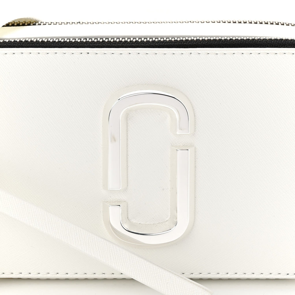 Saffiano Small Snapshot Camera Bag White