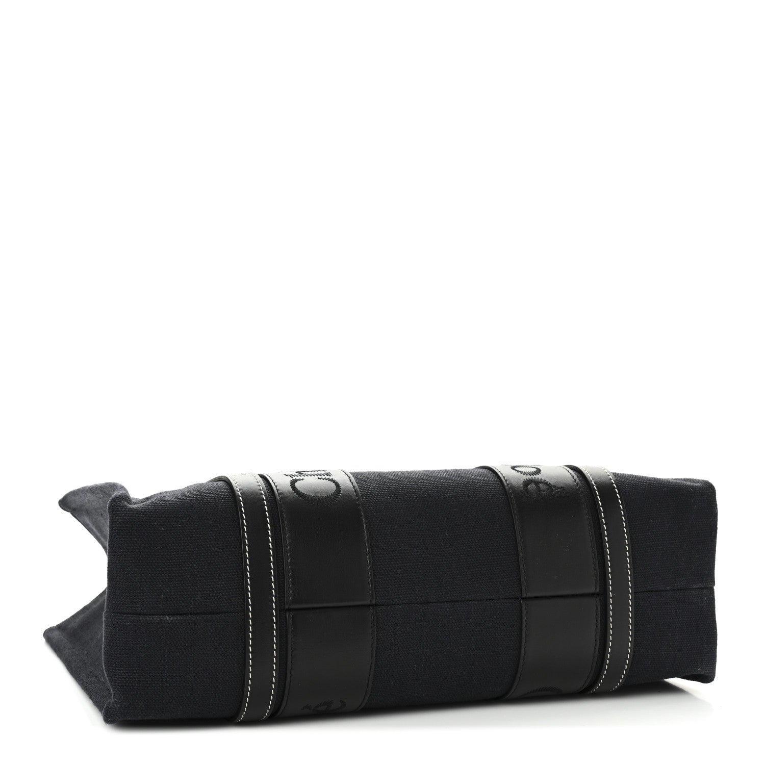 Calfskin Linen Medium Woody Tote Deep Denim