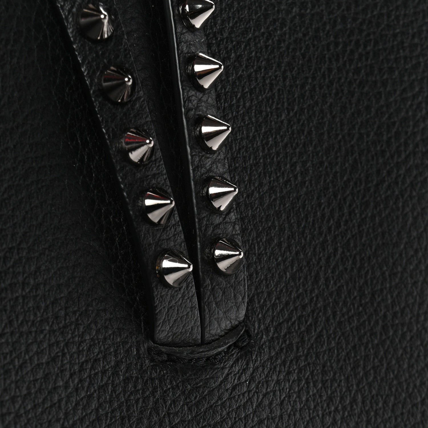 Calfskin Patent Logo Spikes East West Cabata Tote Black