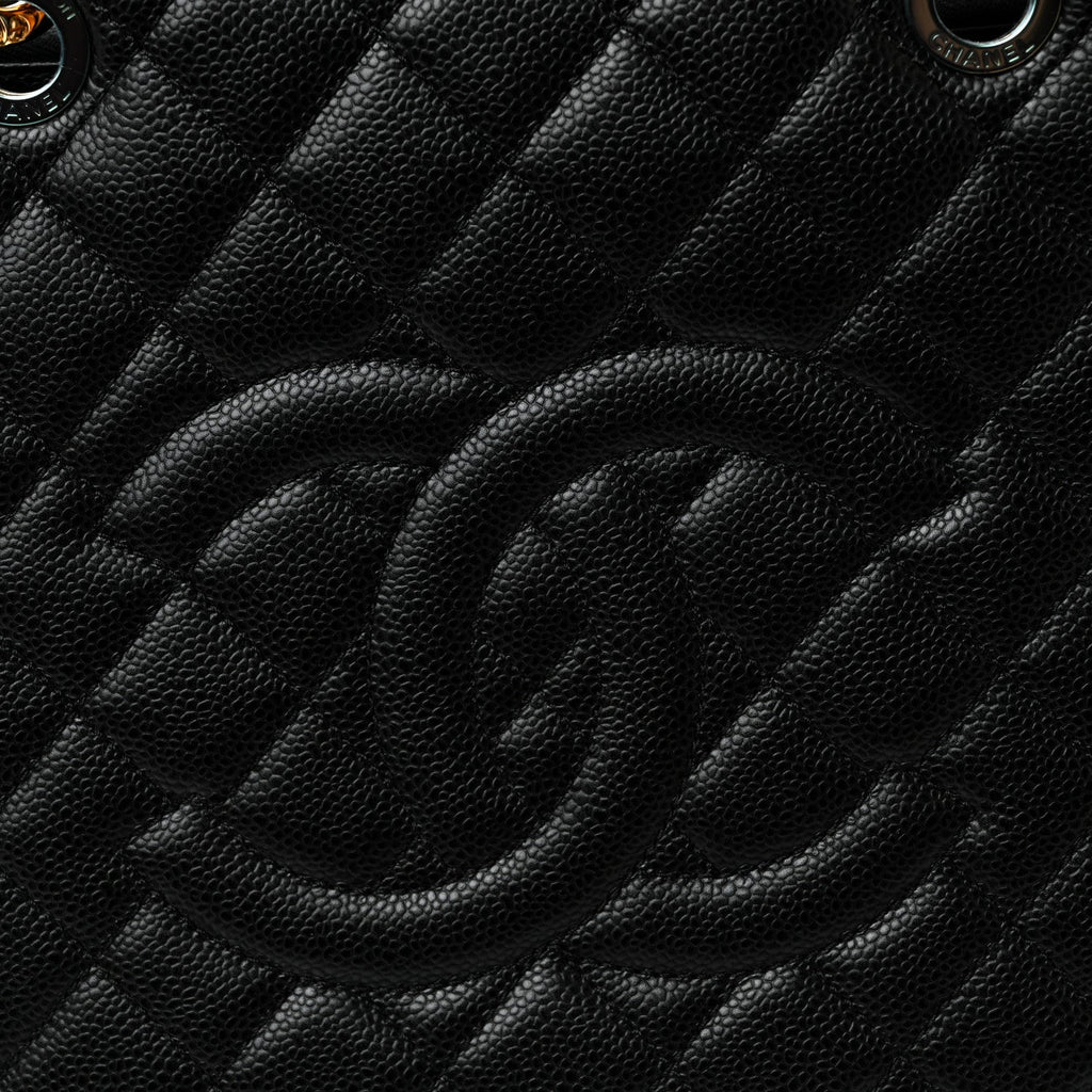 Caviar Quilted Grand Shopping Tote GST Black