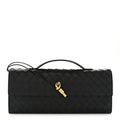 Nappa Intrecciato Long Andiamo Top Handle Clutch Black