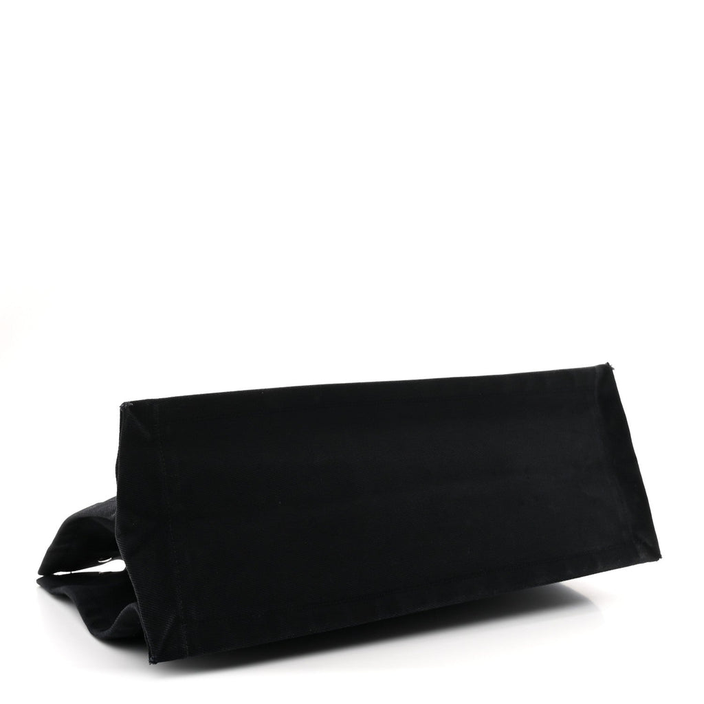 Linen Calfskin Rive Gauche Tote Black