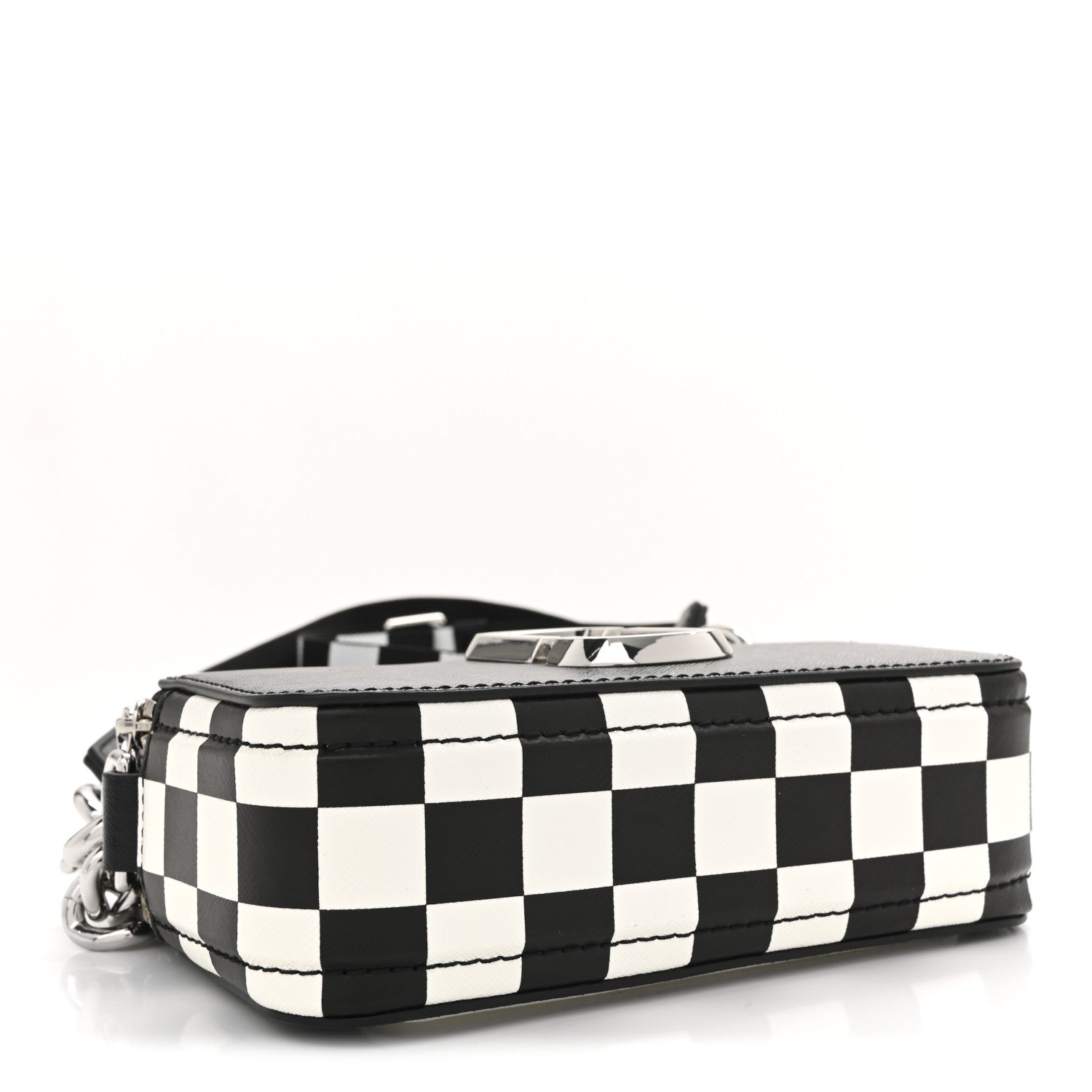 X Bloomingdales 150th Anniversary Saffiano Small Snapshot Camera Bag Black White