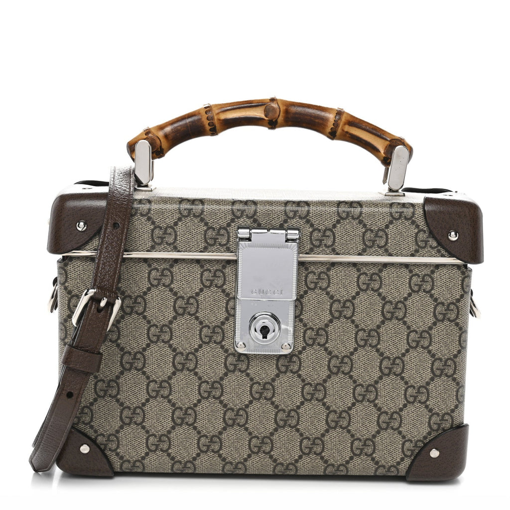 GG Supreme Monogram Globe-Trotter Beauty Case Brown