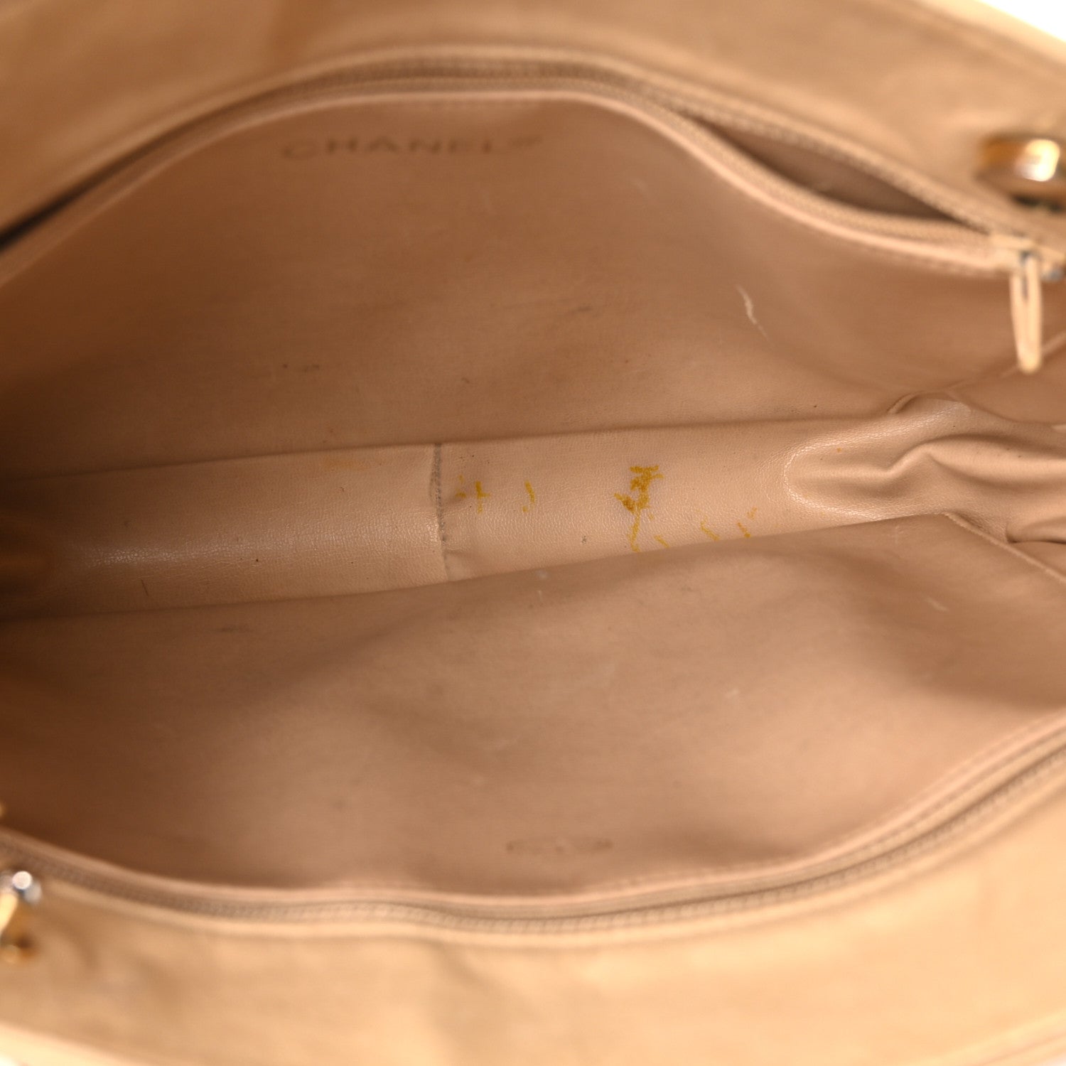 Lambskin Quilted Shopping Tote Beige