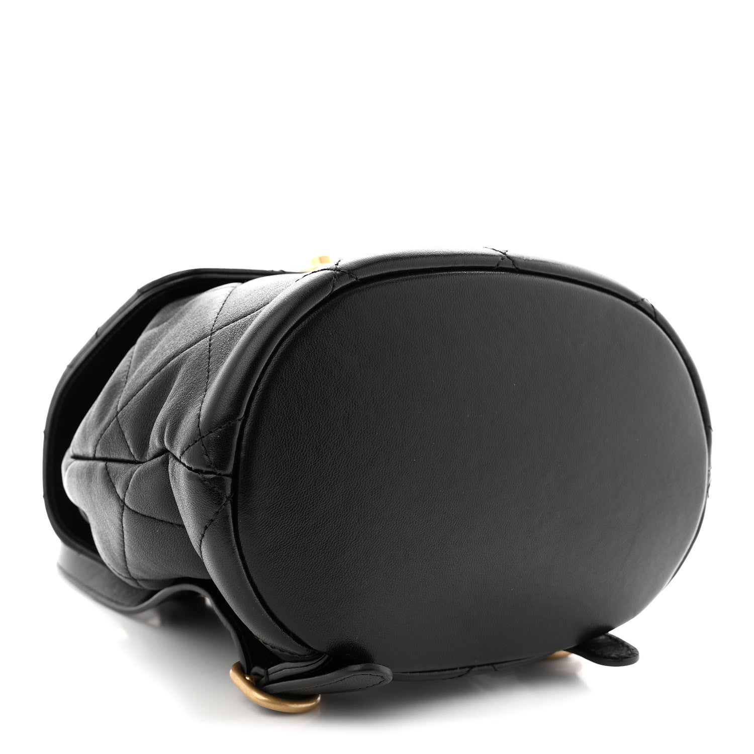 Lambskin Quilted Logo Mini Backpack Black