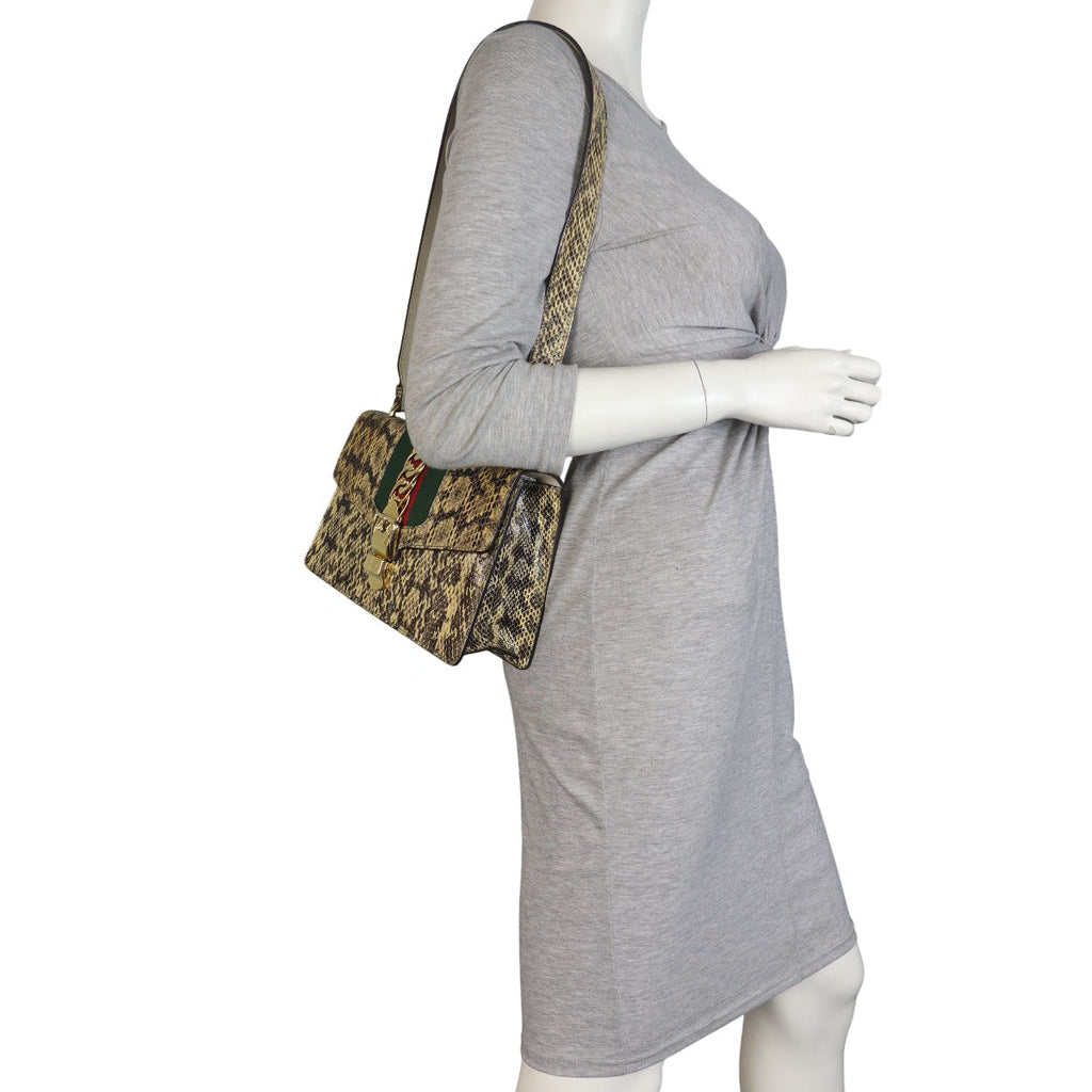 Gucci Sylvie Small Shoulder Bag Python
