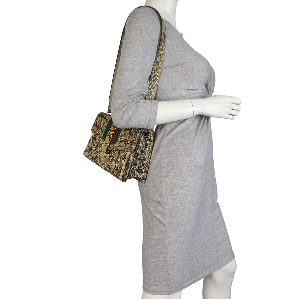 Gucci Sylvie Small Shoulder Bag Python