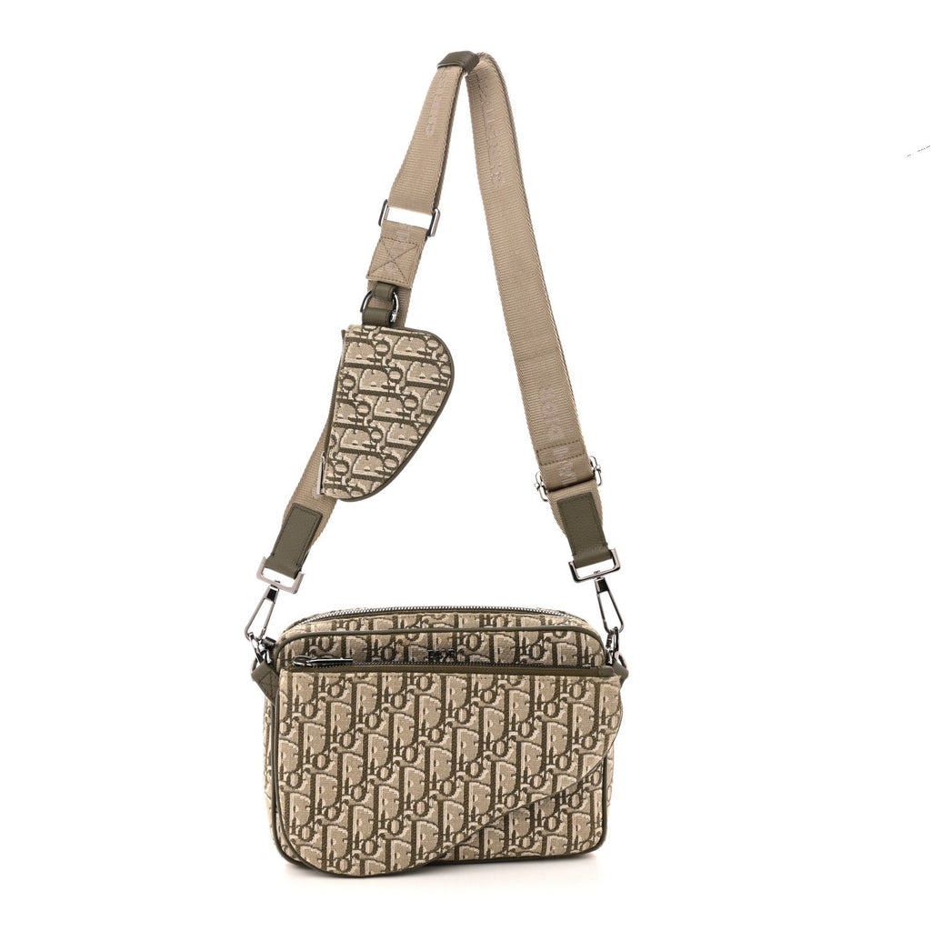Oblique Saddle Triple Pouch Green
