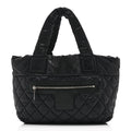 Nylon Quilted Small Coco Cocoon Tote Black
