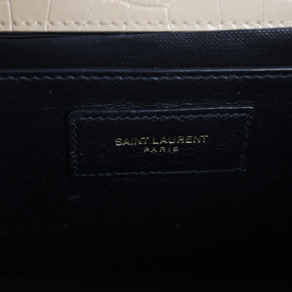 Saint Laurent Kate Tassel Chain Bag Small Croc-Embossed