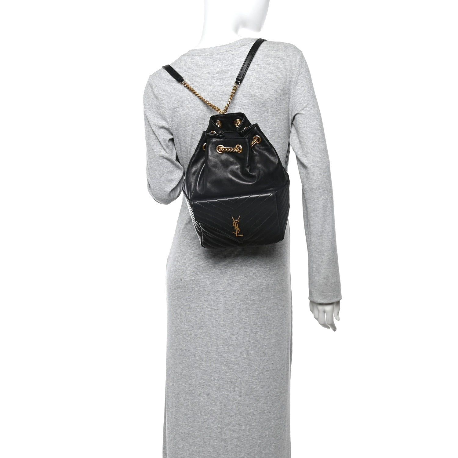 Lambskin Matelasse Monogram Joe Backpack Black