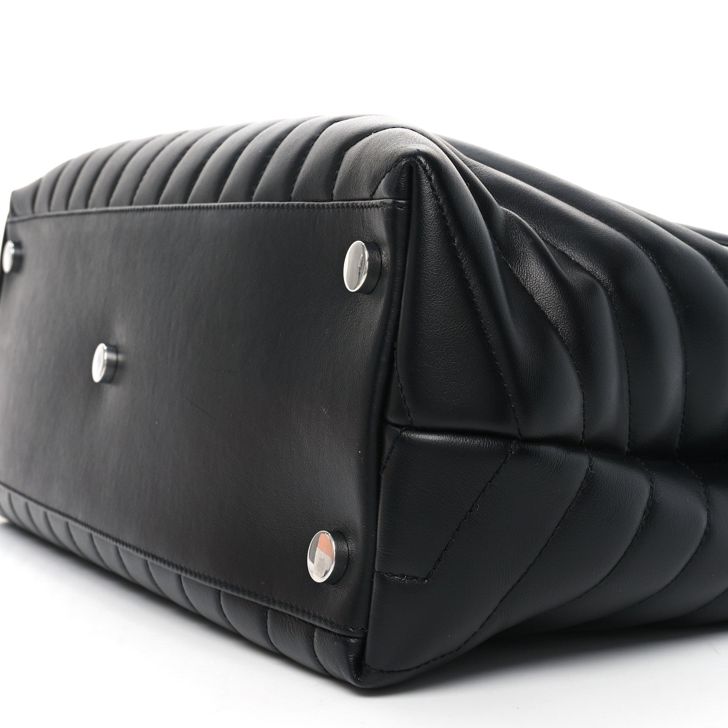 Calfskin Y Quilted Monogram Large Loulou Chain Satchel Black