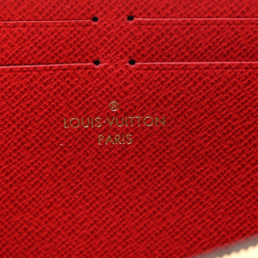 Damier Ebene Clemence Wallet Cherry