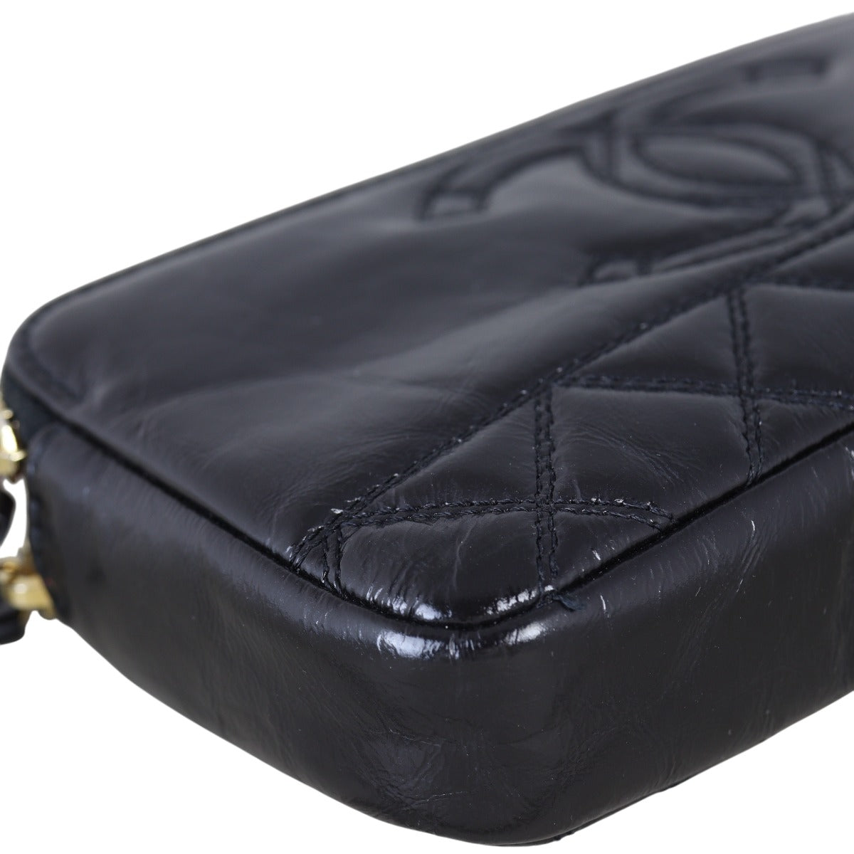Chanel CC Double Zip Clutch with Chain