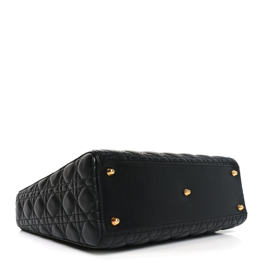 Lambskin Cannage Large Lady Dior Black