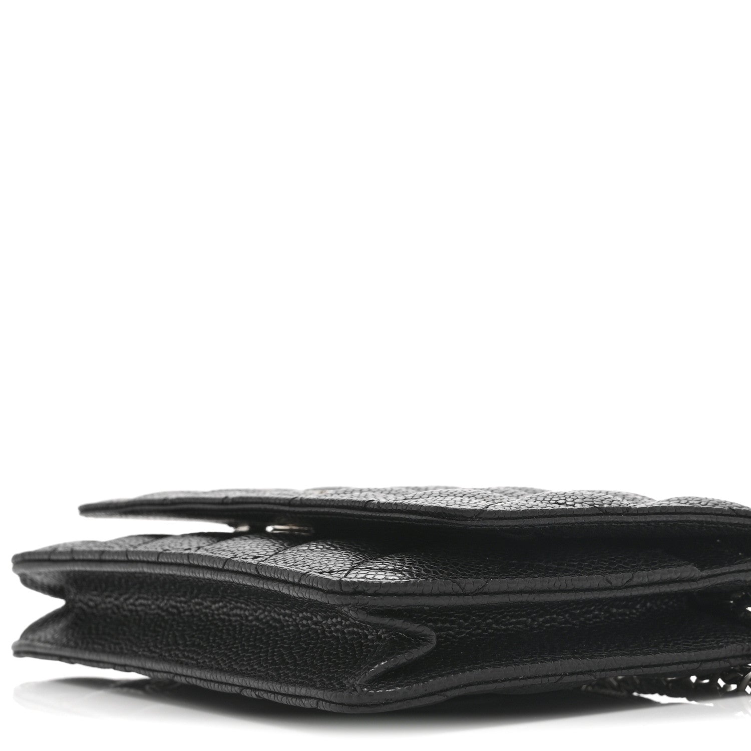 Caviar Quilted Wallet on Chain WOC Black