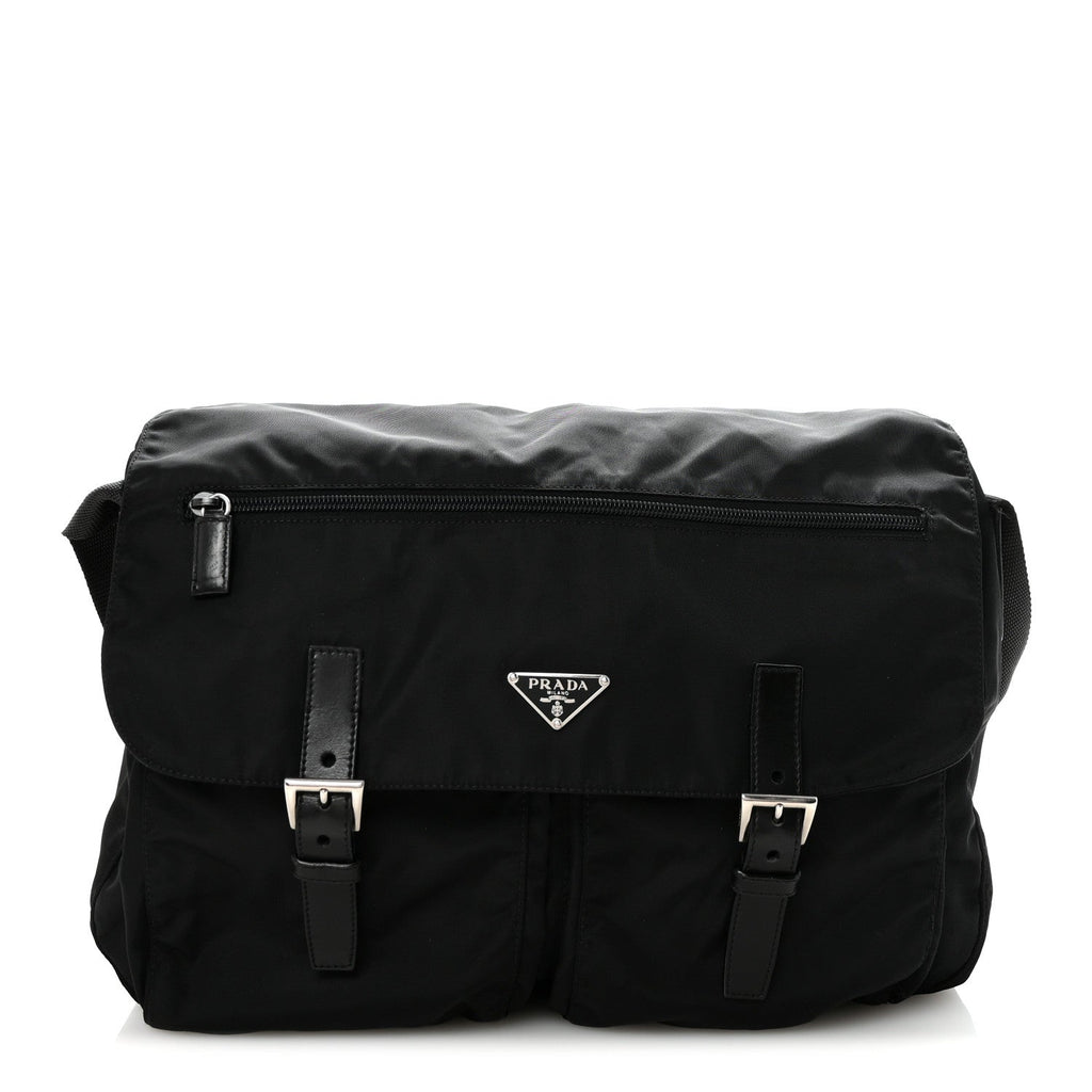 Nylon Vela Sport Messenger Bag Black