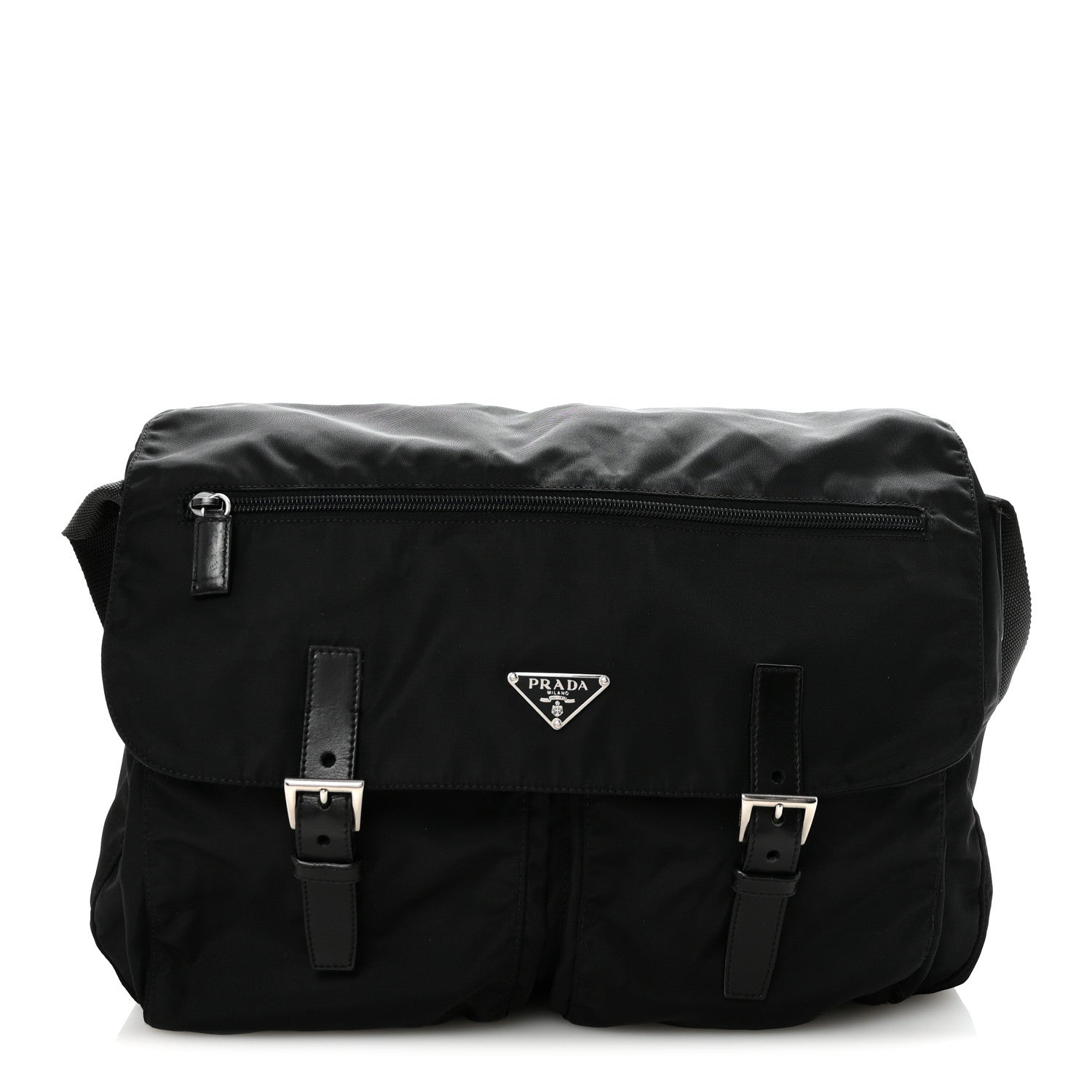 Nylon Vela Sport Messenger Bag Black