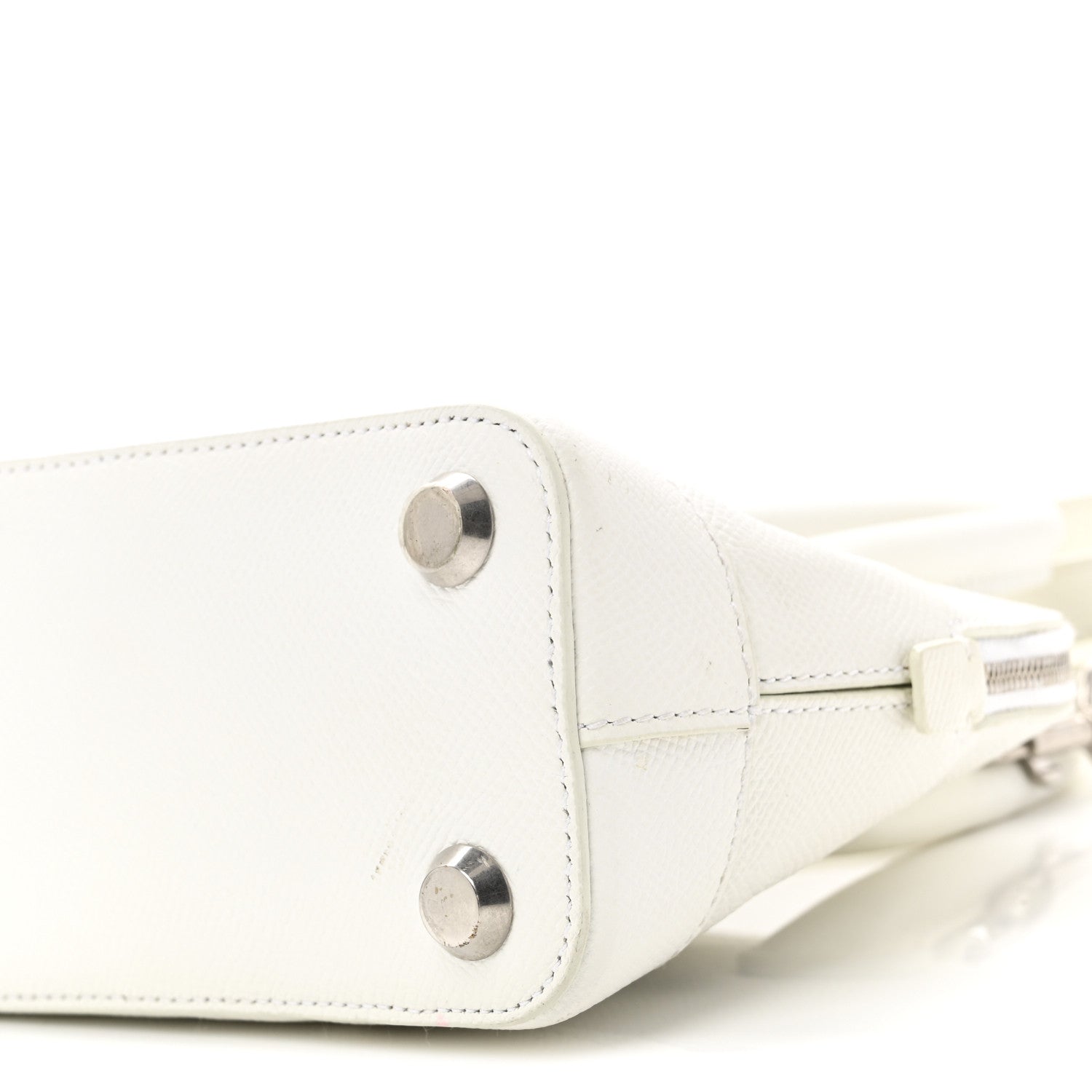 Grained Calfskin XXS Ville Top Handle Bag White Black
