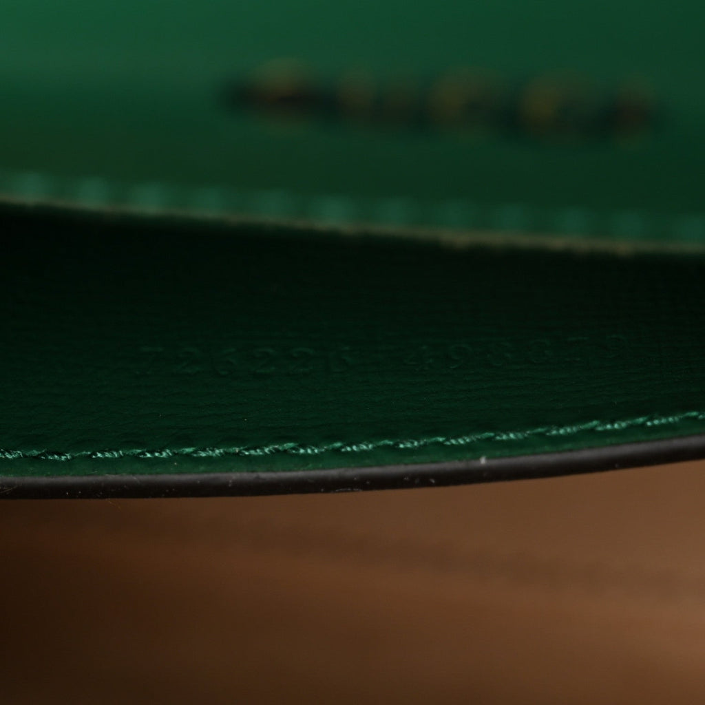 Azalea Calfskin Web Monochrome Horsebit 1955 Shoulder Bag Emerald