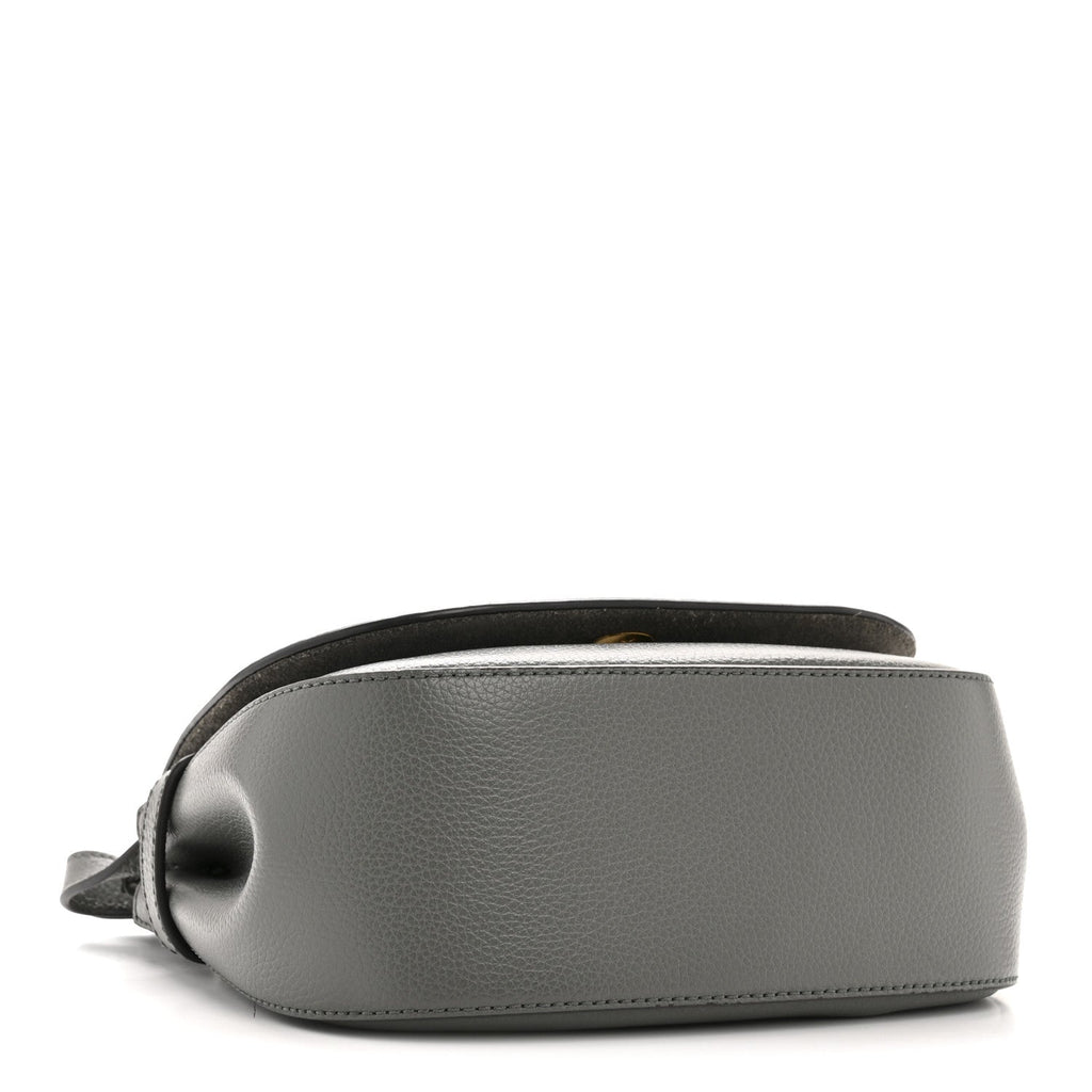 Small Classic Grain Calfskin Small Amberley Satchel Charcoal