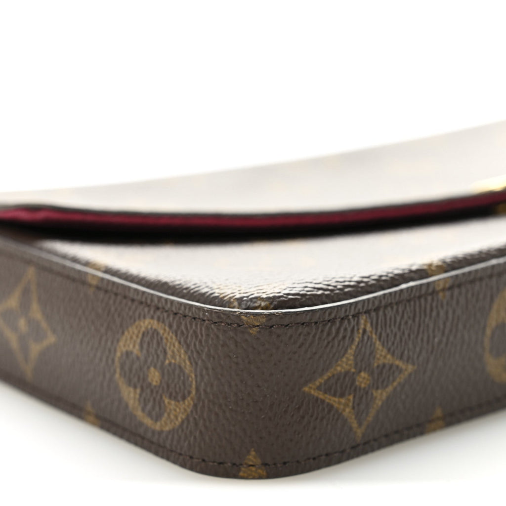 Monogram Pochette Felicie Chain Wallet Fuchsia