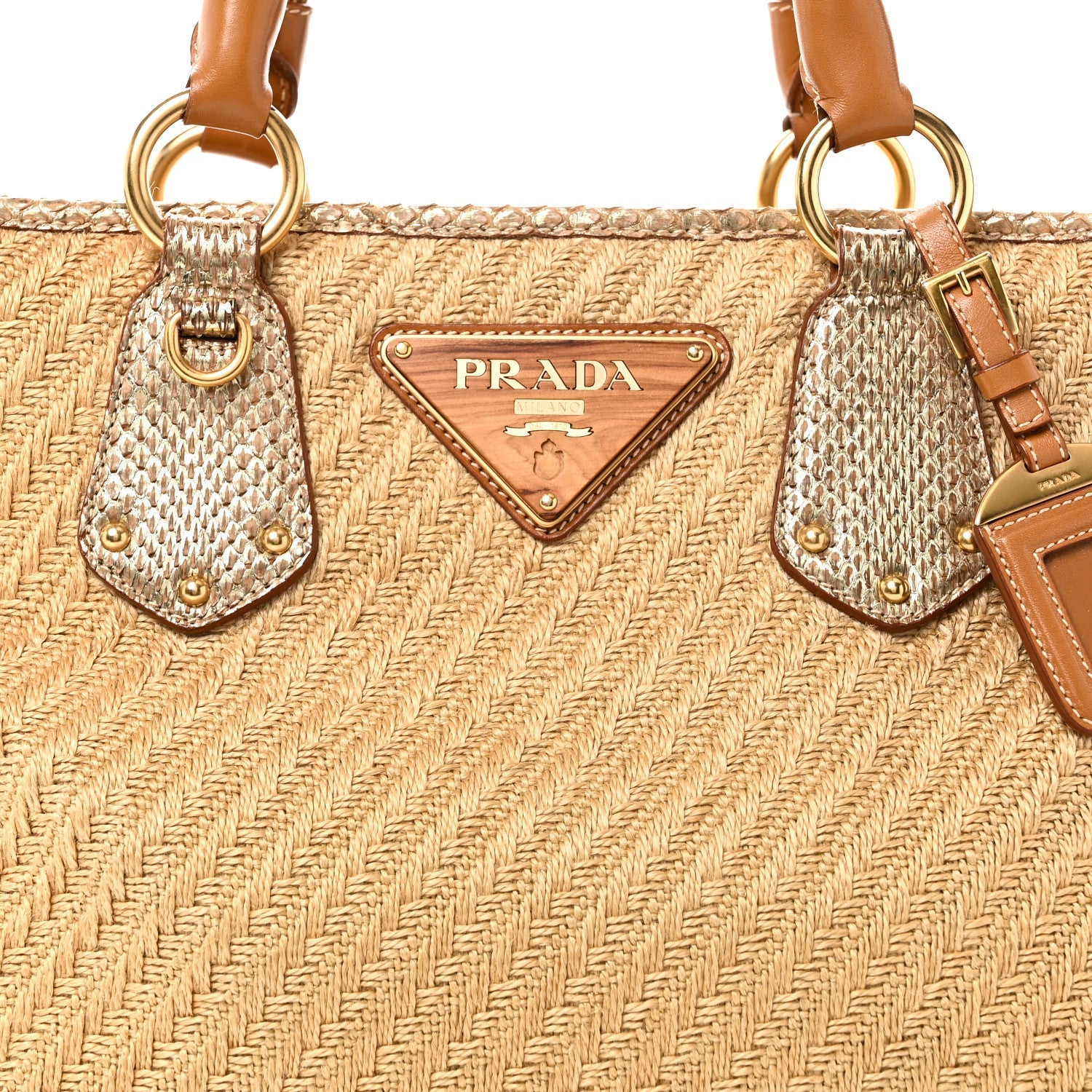 Jute Snakeskin Tote Oro