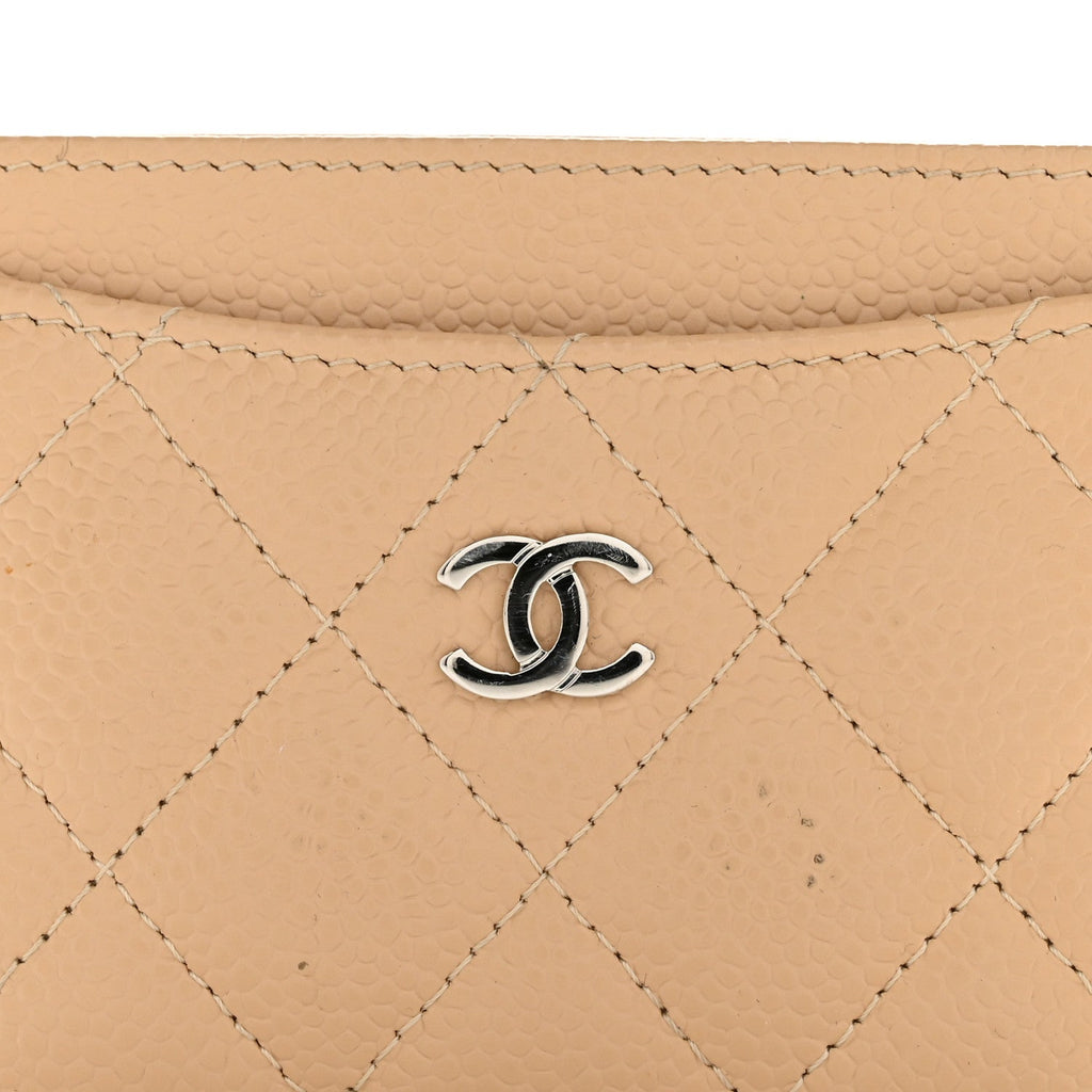 Caviar Quilted  Holder Beige