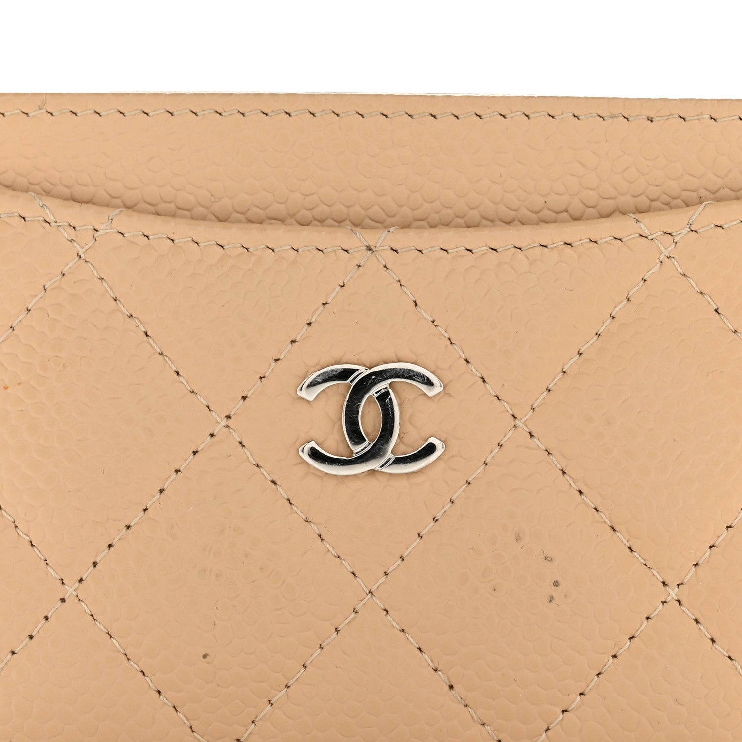 Caviar Quilted  Holder Beige