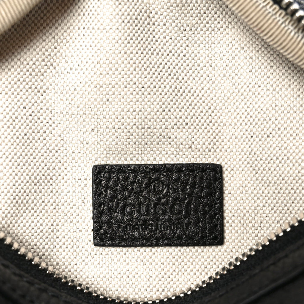 Piuma Calfskin Jumbo GG Embossed Small Belt Bag Black