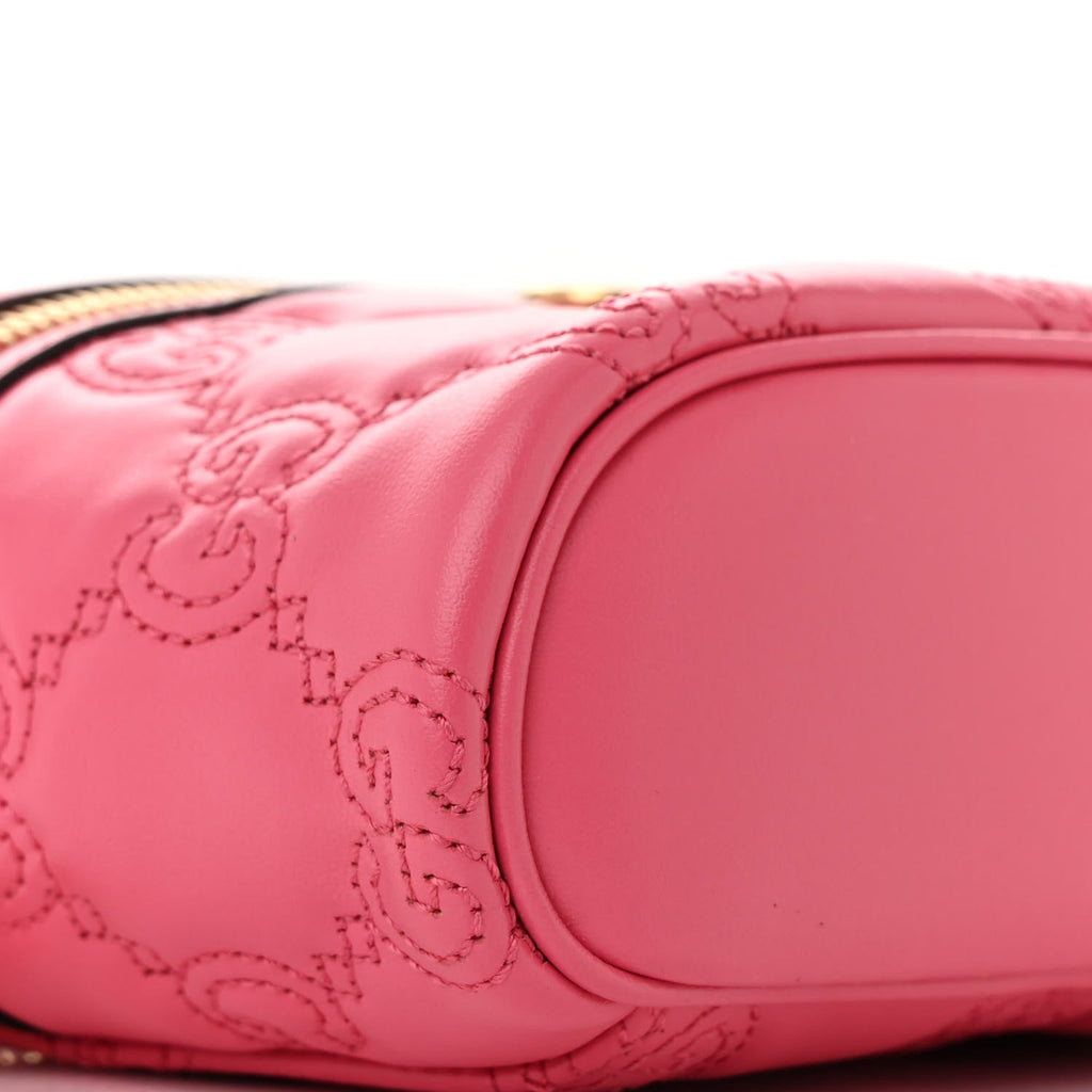Calfskin GG Matelasse Mini Top Handle Bag Rhodamine Pink