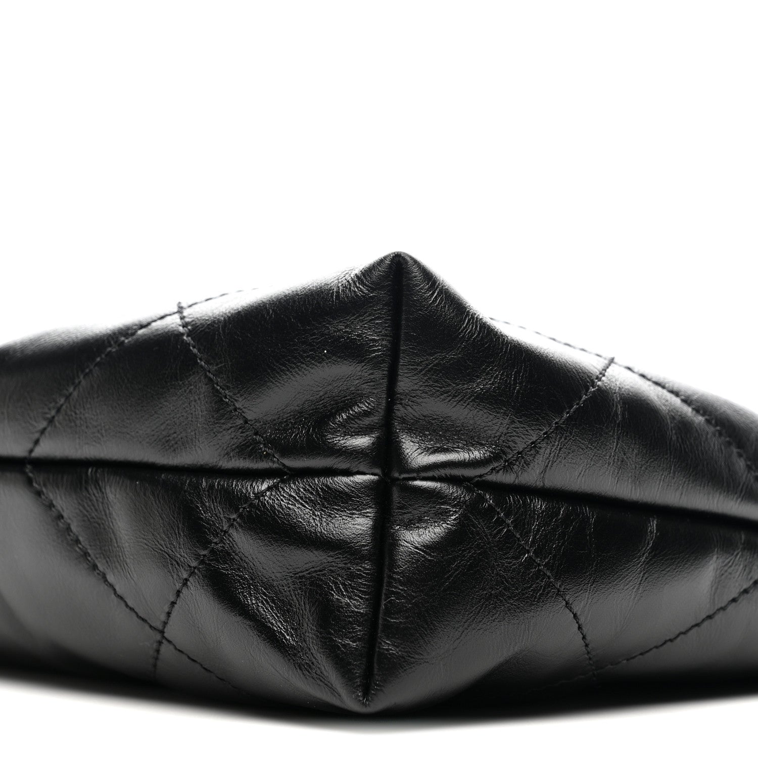 Shiny Calfskin Quilted Small Chanel 22 Black
