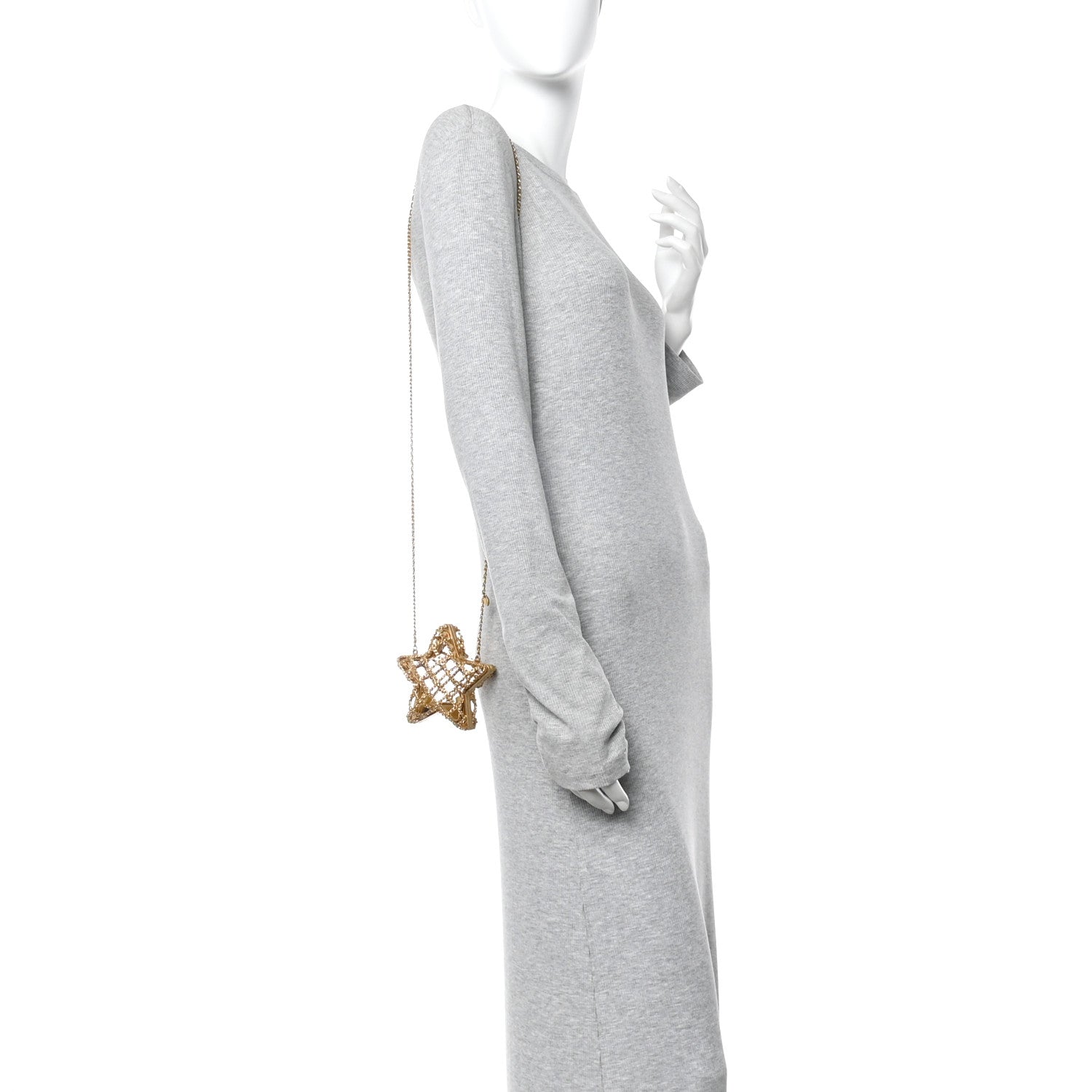 Metal CC Star Minaudiere Crossbody Gold
