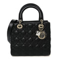 Lambskin Cannage Medium Lady Dior Black