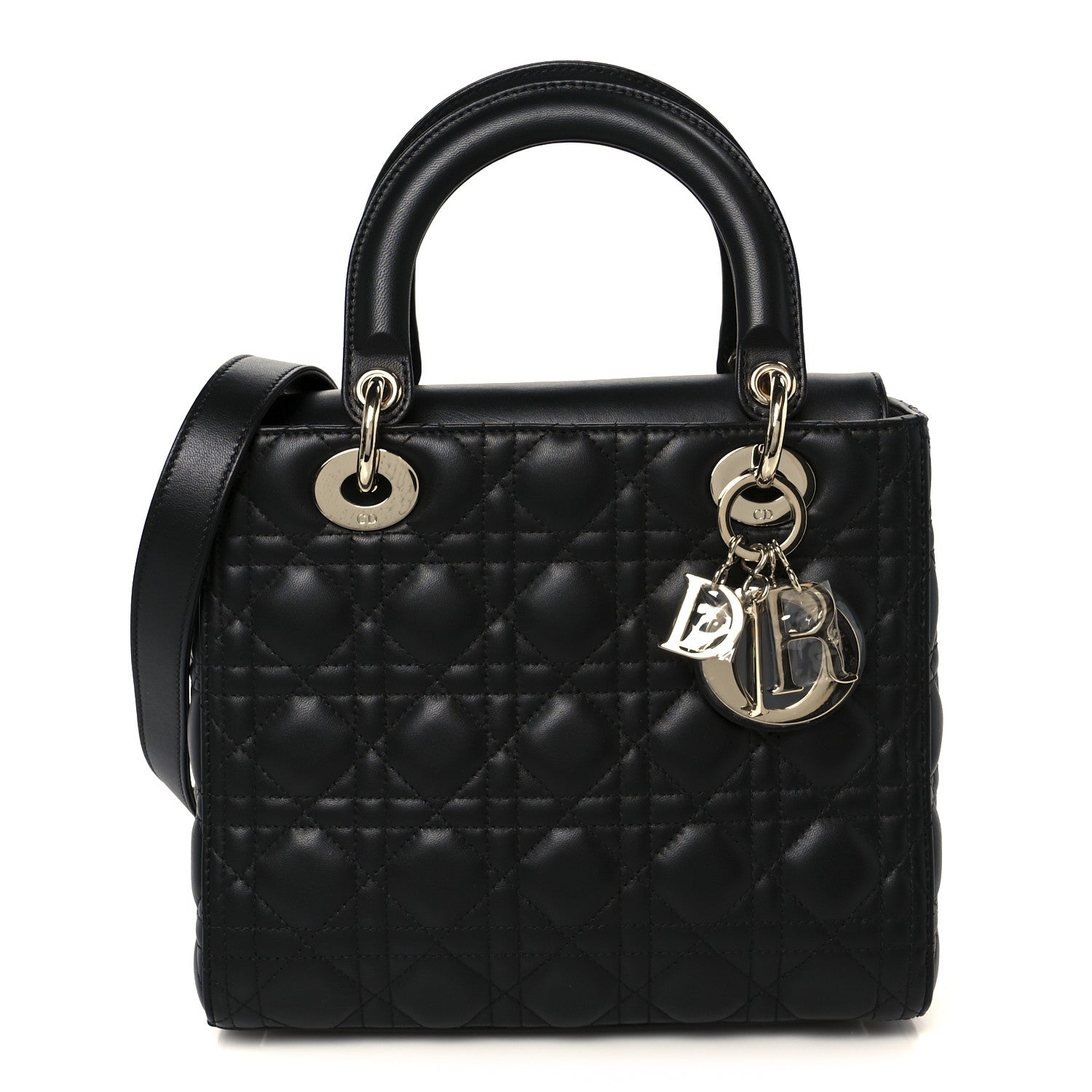 Lambskin Cannage Medium Lady Dior Black