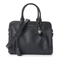 Pebbled Calfskin Small Skull Padlock Zip Around Tote Navy