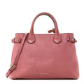 Derby Calfskin House Check Medium Banner Tote Mauve Pink