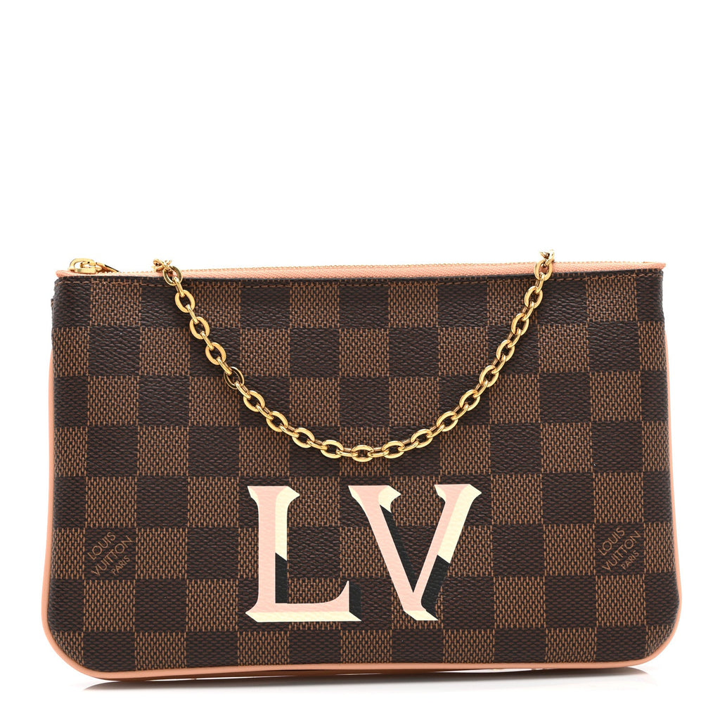Damier Ebene Double Zip Pochette