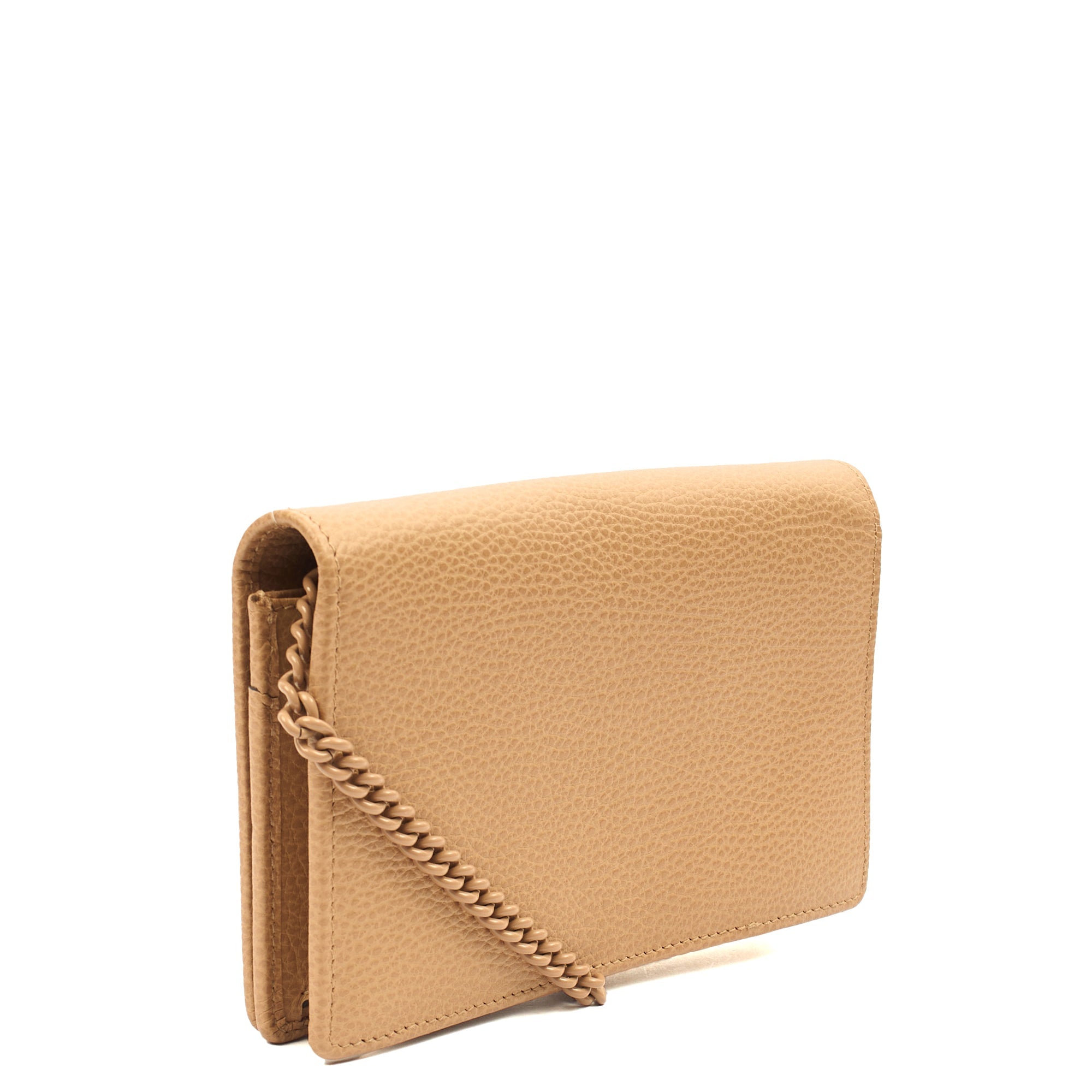 Gucci Cross Body Marmont Wallet On Chain in Neutral, Leather